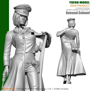 Yufan Model 1/18 Rășină Kituri Figura Sexy Femei Ofițeri de Rășină Soldați 90mm YFWW-1813
