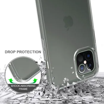 Protecție puternică Precise Decupaj Acrilic Caz pentru Iphone 12 Mini 11 Pro Max Xs Xr X 6 7 8 Plus Anti-galben Telefon Mobil Capac
