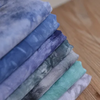 Albastru Tie-Dye Bumbac Îmbrăcăminte de Mătase Fusta Material Eșarfă DIY