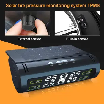Alimentat cu energie solară TPMS 6 Moduri de Alarmă Monitorizare a Presiunii în Anvelope Sistemul de Mașină Automată de Detectare a Vibrațiilor în timp Real Afișează Tpms 35