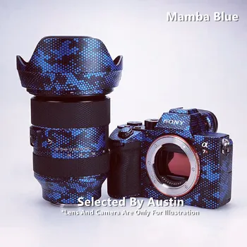 Mamba Albastru Lentile Camera Pielii Pielea Decal Pentru Sony A7III A7II A9 A6600 Fuji XT4 Canon 5D4 Autocolant Folie de Film
