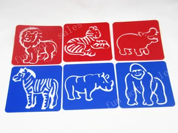Desen Șabloane pentru Copii de desen pentru Copii template-uri de Plastic desen jucarii animale Zoo 12Designs 128x128x0.6mm