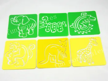 Desen Șabloane pentru Copii de desen pentru Copii template-uri de Plastic desen jucarii animale Zoo 12Designs 128x128x0.6mm