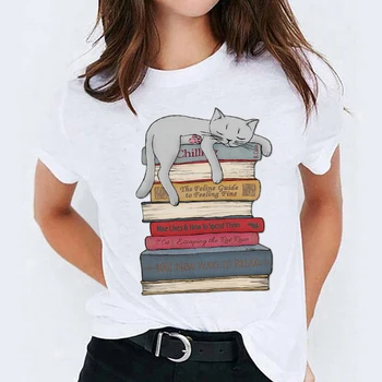Grafic T Shirt pentru Femei Cat de Desene animate de animale de Companie Drăguț Amuzant de Imprimare 90 de Imprimare Doamna tricouri Top Femei Femei Femei Tricou T-Shirt