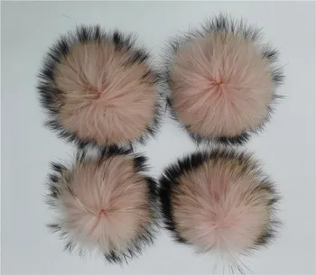 Iarnă Adevărată 14cm Roz Blană de Raton Pom Pom Pentru Căciuli Tricotate Capace de Pălării Detașabil de Blană ghemotoace de păr Pungi Pentru Breloc Aaccessories