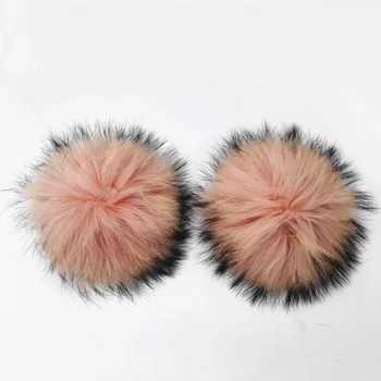 Iarnă Adevărată 14cm Roz Blană de Raton Pom Pom Pentru Căciuli Tricotate Capace de Pălării Detașabil de Blană ghemotoace de păr Pungi Pentru Breloc Aaccessories