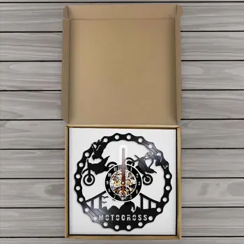 Motocross de Artă Decorativă Ceas de Perete Motocicleta disc de Vinil de Perete Ceas de Perete 3D Ceasuri Handmade Cadou Unic Pentru Motocicleta Iubitor