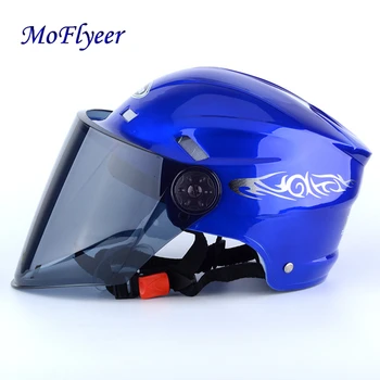 MoFlyeer Motocicleta Deschis Fata De Jumătate Casca De Biciclete Electrice Casca De Echitatie Motocicleta Unisex Respirabil Protecție Solară Vara Casca