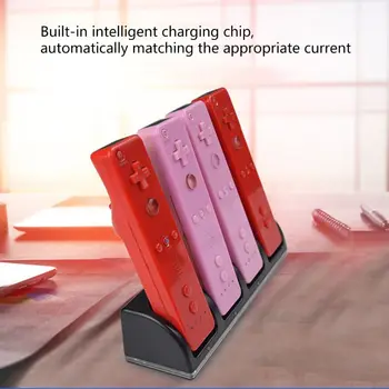 4Port Încărcător Inteligent de Încărcare Stație de Andocare cu Baterii Reincarcabile USB Cablu de Date pentru WII Consolă de jocuri Accesorii