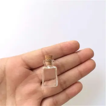 100 buc 1ml Piața de Mini sticle Sticle Cu Dopuri DIY Pătrat Rotund în Formă de Mini Art Borcane Cadouri Flacoane Drăguț Pandantive Sticle