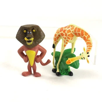 4buc Madagascar Jucării Păpuși Model Animal Leu, Zebra, Girafa Anime Cifrele de Colectare Jucarii Copii Cadouri Toppers Tort
