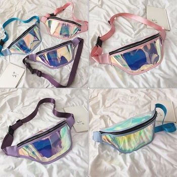 TTOU Moda Transparent Sac de Talie Femei Laser Impermeabil de Lux Punk Holografic borseta de Agrement Talie Pack Pentru Fete