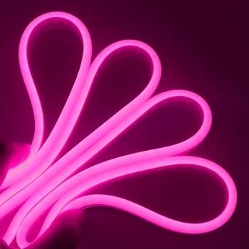 Neon Led Strip Lumină 220V 110V 120LED/m 2835 Semn de Neon Lampa Alb Roșu Roz rezistent la apa Flex Coarda Lumini Cu NOI, UE, marea BRITANIE Priza de Putere