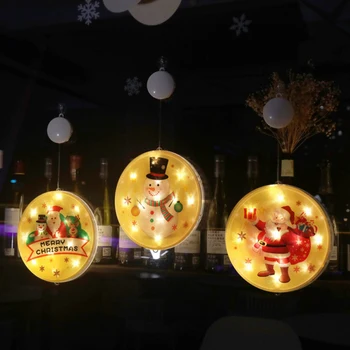 LED Artificiale Lampă Agățat Lumini de Crăciun Drăguț Perdele Fereastră Decor de Perete Copii Xmas Cadouri DIY Agățat de Iluminat