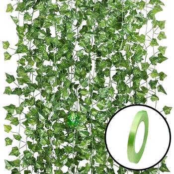 12PCS 84Ft Plante Artificiale Fals Ivy Lasă Verdeață Viță-de-vie pentru Petrecerea de Nunta Bucatarie Gradina de Decorare Perete Agățat de Plante Decor