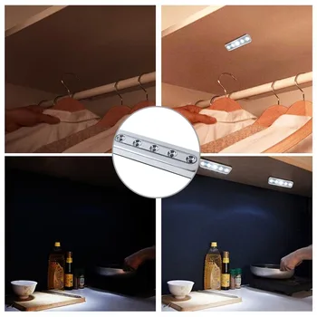 5 LED-uri Wireless Cabinet de Lumină LED-uri de economisire a Energiei Lămpi Dulap Garderoba Scara Bucatarie Dormitor Sertar Liber Lumina Lipite