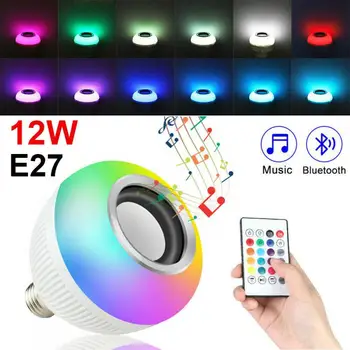 E27 Wireless Bluetooth LED Difuzor Bec RGB 12W 100-240V Muzica de Joc Lampă Bluetooth de la Distanță Controler de Dropshipping
