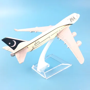 TRANSPORT GRATUIT 16CM PIA PAKISTAN AIR 747-400 ALIAJ METALIC MODEL DE AVION DE AERONAVE MODEL DE AVION DE JUCĂRIE CADOU DE ZIUA DE NASTERE