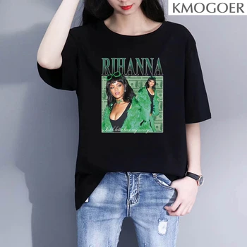 Rihanna Epocă Tumblr Ulzzang Femei Tricou Casual Cu Maneci Scurte De Vara Barbati Tricou Cool Grafic T-Shirt, Tee Shirts
