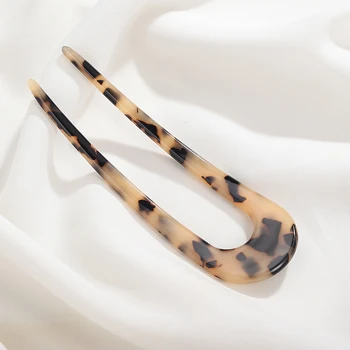 HIMERA Clasic Leopard de Imprimare Bastoane de Păr Bun Agrafe de par Retro Simplu Forma de U Updo Furca de Păr Clipuri Femei Instrument de Styling Accesorii