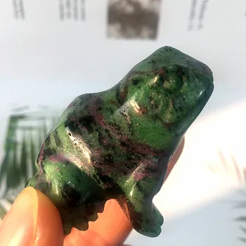 Naturale Ruby Cianit Cristal Sculptate Animale Broasca Cuarț Figurine de Reparare cristale pietre de vindecare pentru meșteșuguri populare