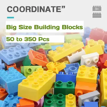 Pickwoo D2 50 la 350 de Pc-uri de Dimensiuni Mari Caramida pline de culoare Vrac Cărămizi DIY Blocuri Compatibil Duploe Figura Bloc de Jucării pentru Copii