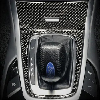 Sansour Fibra de Carbon Interior Masina Cap Gear Shift Knob Capacul Panoului Ornamental Autocolant se Potrivesc Pentru Ford EDGE-2019