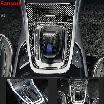 Sansour Fibra de Carbon Interior Masina Cap Gear Shift Knob Capacul Panoului Ornamental Autocolant se Potrivesc Pentru Ford EDGE-2019