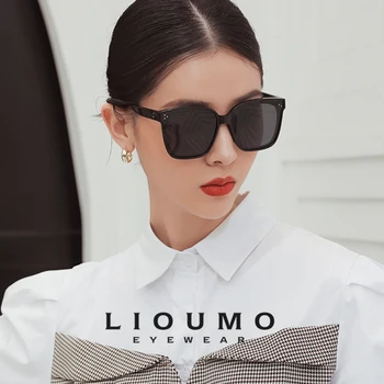 LIOUMO Moda Supradimensionat ochelari de Soare pentru Femei Polarizati care pleacă Doamnelor Bărbați Ochelari de Design Pătrat UV400 Anti-Orbire gafas de sol