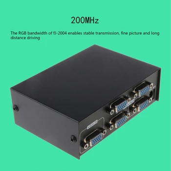 4 Port VGA Divizor de Frecvență 200Hz Video Splitter de Înaltă Frecvență de 1600*1280 25m