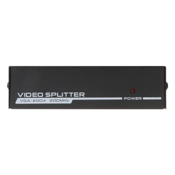 4 Port VGA Divizor de Frecvență 200Hz Video Splitter de Înaltă Frecvență de 1600*1280 25m