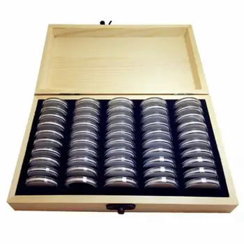 50/100buc Monedă Cutie de Depozitare Reglabil Antioxidative din Lemn Monedă Comemorativă de Colectare Caz Recipient cu Ajustare Pad