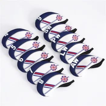 10BUC Golf Fier Polul Cap Pălăria Golf Club Head Capac de Protecție Pentru Exterior Sport de Golf UK Flag Neopren Golf Club Acopere Capul
