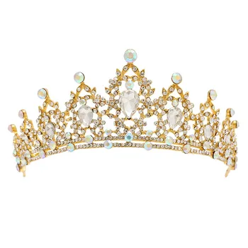 De argint de Culoare Aur Stras de Cristal Florale Tiara Coroana Caciulita Noiva Coronale Diadema Femei de Nunta Accesorii Mireasa JL