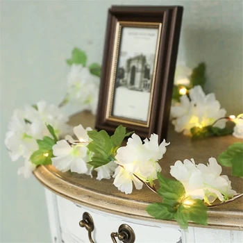 2M Hortensie flori decorative string lumina ghirlanda baterie Cupru LED zână șir de lumini pentru decor nunta petrecere eveniment