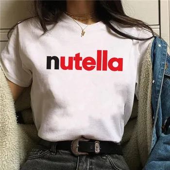 Femeile Nutella Amuzant Harajuku Tricou Fata de Vara Amuzant Print T Shirt Ulzzang Grafic ' 90 T-shirt