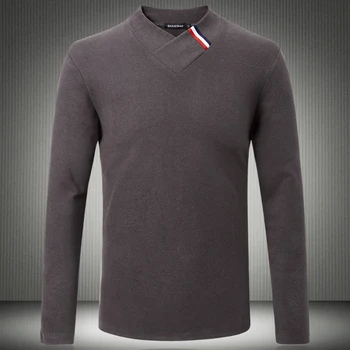 NE-Shirt Designer Celebru Brand Man T-shirt 2019 Toamna Iarna Gros V-gât pentru Bărbați T-Shirt cu Maneci Lungi Solidă Tricou 4XL 5XL 8339