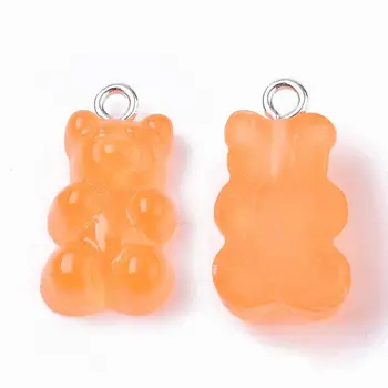 20buc Gummy Bear Rășină Pandantive cu Bucla de Animale Imitație Bomboane Farmece Vrac pentru Bijuterii Brelocuri Face