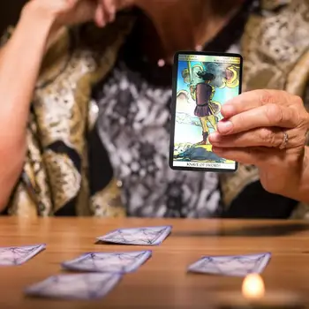 78 Buc Strălucire Waite Tarot Carduri Engleză Spaniolă Franceză Cuvântul Divinație Avere Holografic Joc De Cărți De Tarot Joc De Bord Pentru Fete