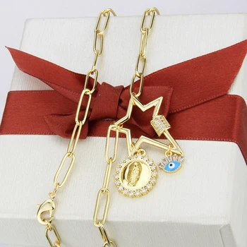 SUNSLL New sosire aur cupru neckalce stele Combinație tag pandantiv colier pentru femei de moda de petrecere lanțul de bijuterii cadouri