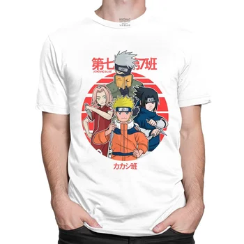 Rece Naruto Renăscut Echipa 7 T Camasa Barbati cu Maneci Scurte din Bumbac Tricou Uzumaki Kakashi Hatake Sakura Haruno Tee Sasuke Uchiha T-shirt