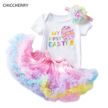 Primul Meu Paste Baby Girl Haine Pentru Copii Costume De Dantelă Fusta De Balet De Fuste Bentita De Îmbrăcăminte Pentru Sugari Nou-Născut Tutu Seturi De Recuzită Fotografie