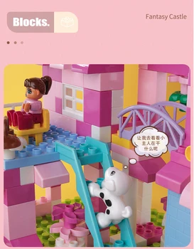 Noi Fetele Roz Princess Castle Blocuri Caramizi Compatibile cu Piese de Jucării pentru Copii Pentru copii de Craciun cadou de ziua de nastere fata