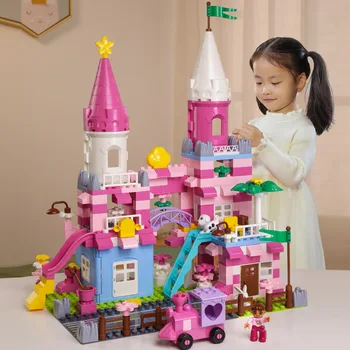 Noi Fetele Roz Princess Castle Blocuri Caramizi Compatibile cu Piese de Jucării pentru Copii Pentru copii de Craciun cadou de ziua de nastere fata