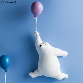 Nordic Creative Balon Urs Polar Decor De Perete Montare Pe Perete Accesorii Decorative Casa Stil De Fundal Este Dispozitiv Inteligent Temă