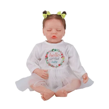 43CM Renăscut Todderl Fată Păpușă Copil Destul de Realiste Real Touch Full Silicon Pânză Corpul Copilului Cadou de Crăciun Realist Moale