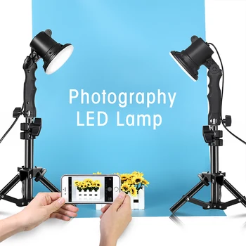 3 bucată lampă cu LED-uri de fotografie de studio bec portret soft box umple de lumină lumini bec și 3*37CM stand lumina