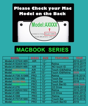 Print Caz Laptop pentru MacBook Air Pro Retina 11.6 12 13.3 15.4 inch pentru Noul Mac Book 13 15 cu Touch Bar +Capac Tastatură+Cadou
