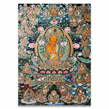Buddha Pictura Thangka India Religie Chineză Stil de Imprimare Panza de Pictura Arta Poster de Perete Imagini pentru Hol Decor Acasă