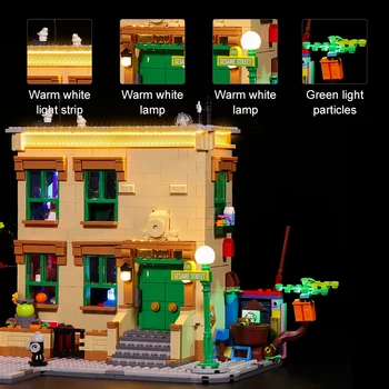 Iluminat cu LED kit pentru LEGO 21324 sesame street (LED Incluse Numai, Nu blocuri)